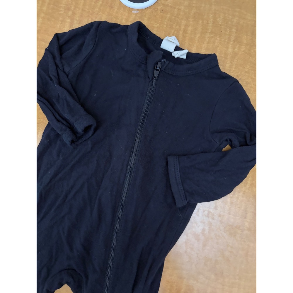 Kyte Baby Black Bamboo Zippered Romper Sleeper 0-3M Long Sleeve Pajamas
